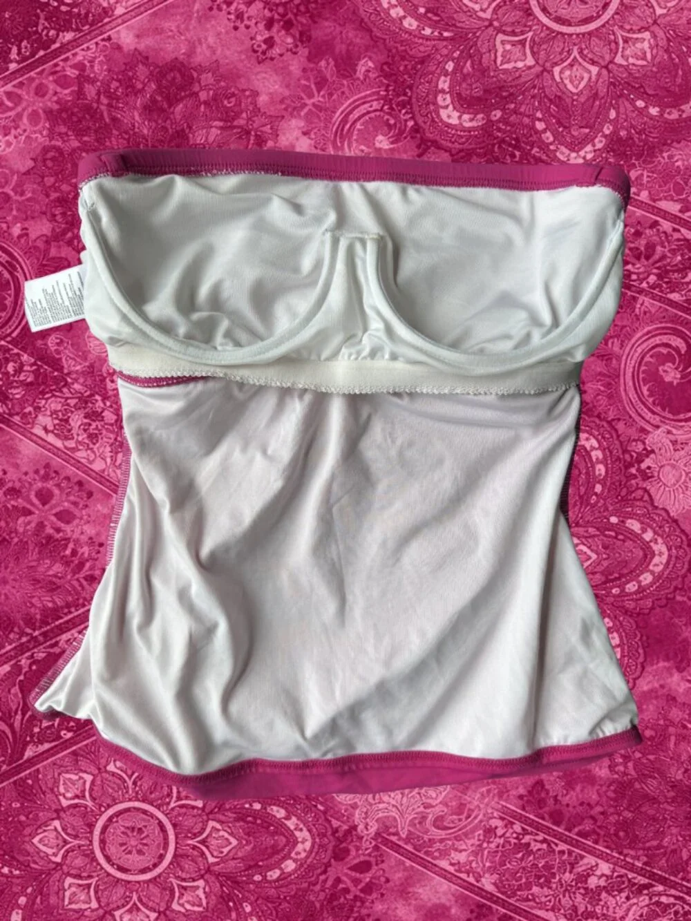 Michael Kors Hot Pink Strapless Tankini Top Bandeau Swim Festival Y2K - Picture 5 of 6